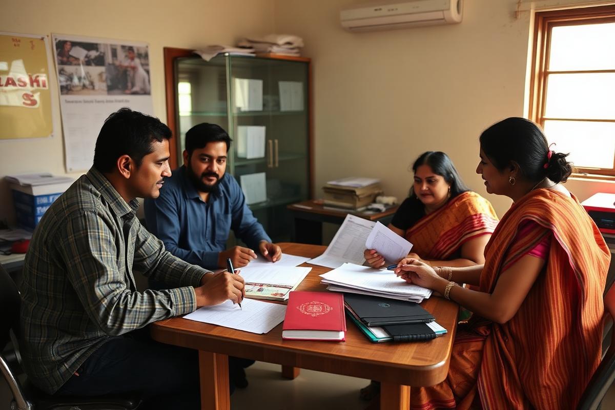 Consultants assisting a business owner with registration paperwork